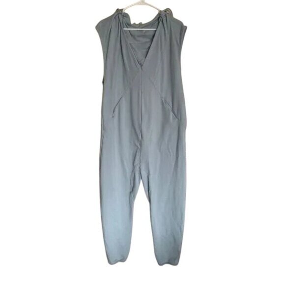 Free People Movement Nothing But Sweats Pastel Blue Hoodie Jumpsuit - Picture 8 of 11
